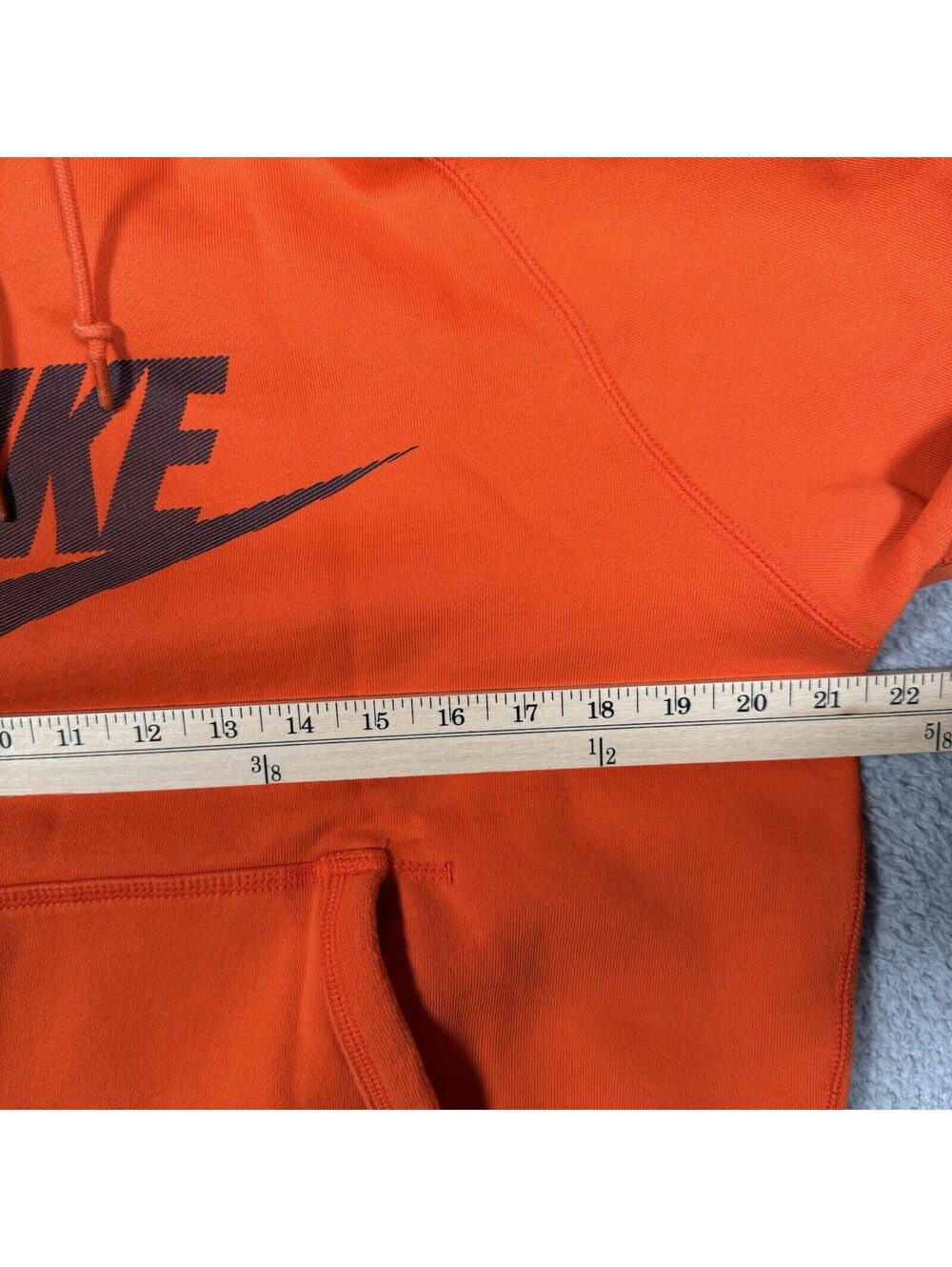 Nike Medium Center Swoosh Orange Hoodie Re Tag Sweatshirt Pullover Y2K - Picture 5 of 7